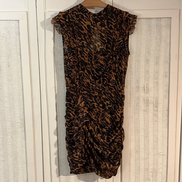 All Saints Hali Ambient Dress cheetah print size 2 - Picture 3 of 9